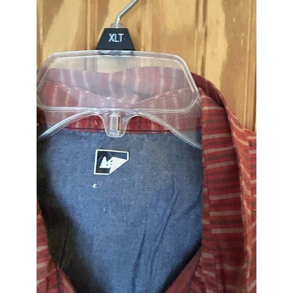 REI Mens Red Striped Hiking Camping Short Sleeve Shirt Collared Button XL?? - Picture 4 of 6